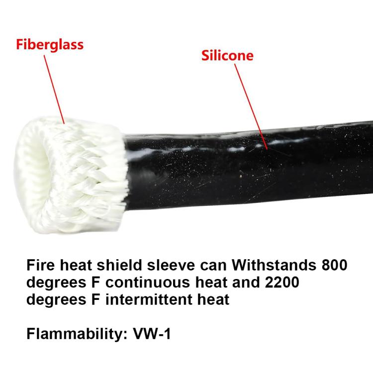 Silicone Fiberglass Fireproof Heat Shield Protective Sleeve Car Line Insulation Protection Cover, 1m Length, Diameter:19mm(Black) - Others by buy2fix | Online Shopping UK | buy2fix