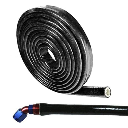 Silicone Fiberglass Fireproof Heat Shield Protective Sleeve Car Line Insulation Protection Cover, 1m Length, Diameter:10mm(Black) - Others by buy2fix | Online Shopping UK | buy2fix
