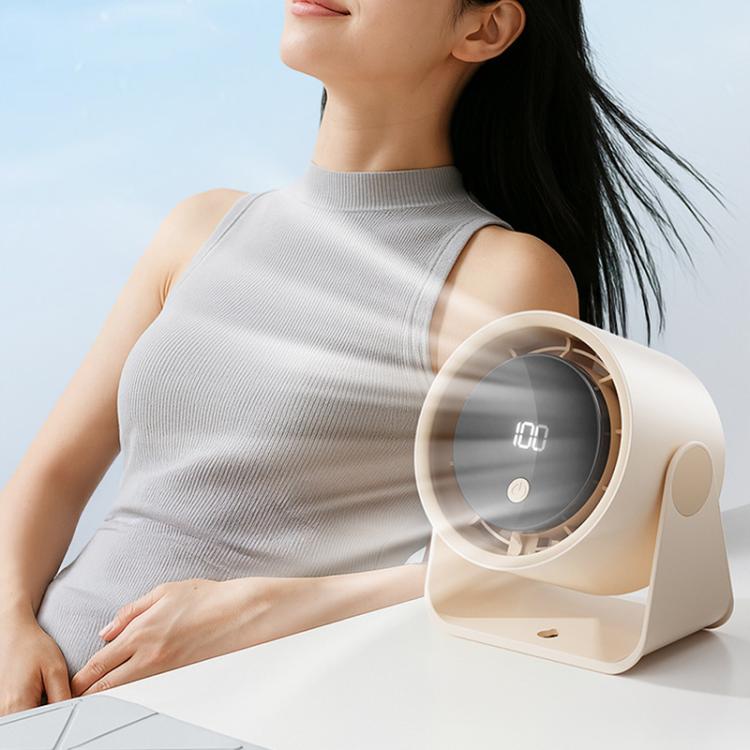 FS-22 Digital Display 100-speed Desktop Air Circulation Electric Fan(Beige) - Electric Fans by buy2fix | Online Shopping UK | buy2fix