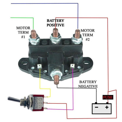 Car Relay Winch Motor Reversing Solenoid Switch DC Six-terminal Relay 2141211A61(Black) - Relays by buy2fix | Online Shopping UK | buy2fix