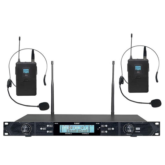 U-620 Professional 1 to 2 Waistpack Wireless Headset Microphone System(Black) - Microphone by buy2fix | Online Shopping UK | buy2fix
