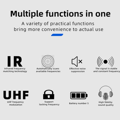 U-620 Professional 1 to 2 Waistpack Wireless Headset Microphone System(Black) - Microphone by buy2fix | Online Shopping UK | buy2fix