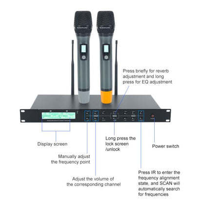 AI-101 Professional Home Karaoke 7-band Reverberation Wireless Microphone(Black) - Microphone by buy2fix | Online Shopping UK | buy2fix