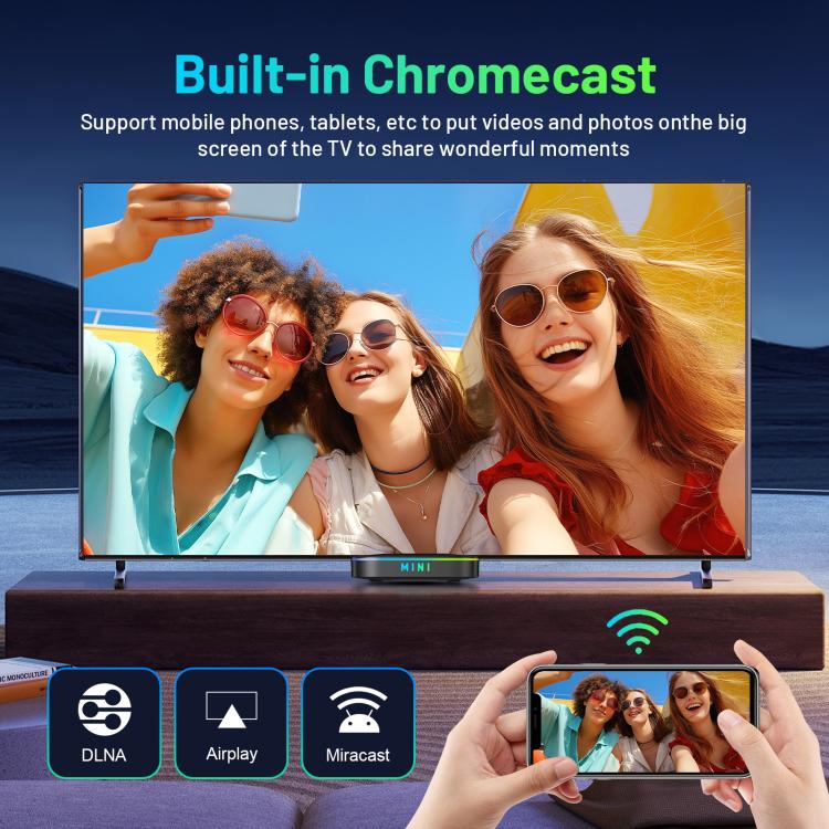 HK1 K8MINI 4K UHD Android 14 Smart TV Box with Remote Control, 2GB+16GB, RK3518 Quad-Core(EU Plug) - Others by buy2fix | Online Shopping UK | buy2fix