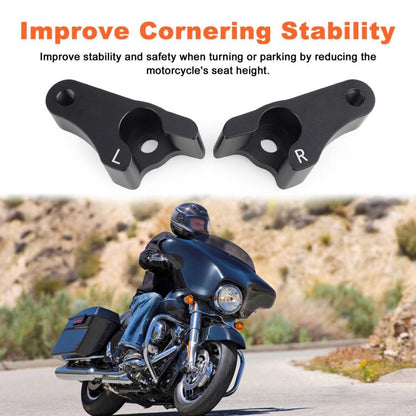 Motorcycle 2 inch Rear Slam Shock Lowering Blocks Kits for Harley 2002-2022(Silver) - Engines & Engine Parts by buy2fix | Online Shopping UK | buy2fix