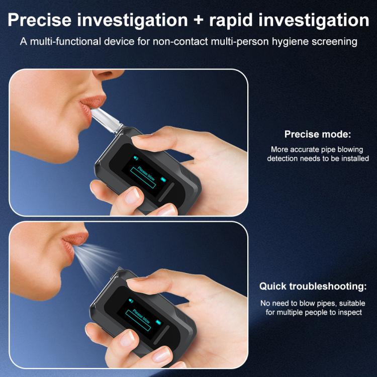 D2000 HD IPS Screen Portable Blow-Type High-Precision Alcohol Content Tester(Black) - Breath Alcohol Tester by buy2fix | Online Shopping UK | buy2fix