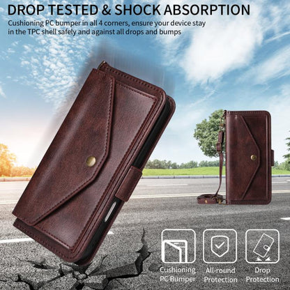 For iPhone Air Multi-card Slots Crossbody Cowhide Leather Phone Case(Brown) - iPhone Air Cases by buy2fix | Online Shopping UK | buy2fix