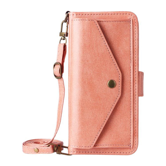 For iPhone Air Multi-card Slots Crossbody Cowhide Leather Phone Case(Pink) - iPhone Air Cases by buy2fix | Online Shopping UK | buy2fix