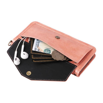 For iPhone Air Multi-card Slots Crossbody Cowhide Leather Phone Case(Pink) - iPhone Air Cases by buy2fix | Online Shopping UK | buy2fix