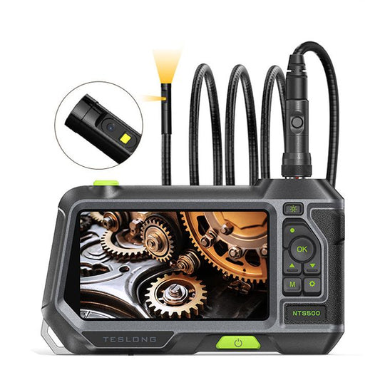 TESLONG NTS500 Industrial Pipeline Endoscope with 5 inch HD Screen, Model:8mm Dual Lens / 1m