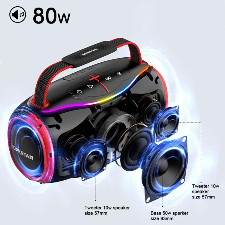 HOPESTAR H80 80W Outdoor Portable Waterproof Bluetooth Speaker(Black) - Waterproof Speaker by HOPESTAR | Online Shopping UK | buy2fix