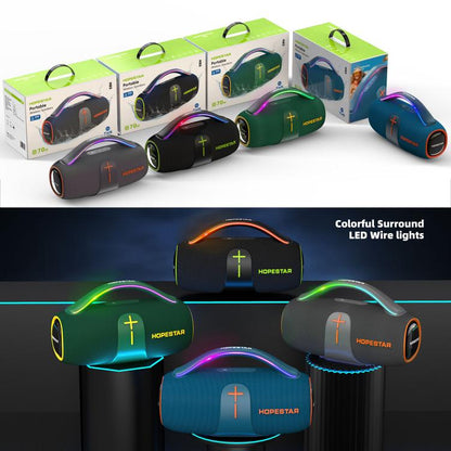 HOPESTAR H85 70W Outdoor Portable Waterproof Bluetooth Speaker, Support TF / AUX / USB(Dark Green) - Waterproof Speaker by HOPESTAR | Online Shopping UK | buy2fix