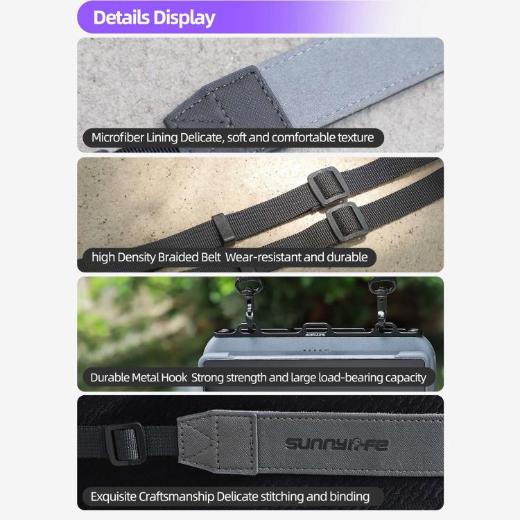 For DJI RC Pro 2 Sunnylife GS013 Multi-Purpose Lanyard with CNC Aluminum Buckle(Grey) - Holder Series by Sunnylife | Online Shopping UK | buy2fix
