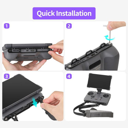 For DJI RC Pro 2 Sunnylife GS013 Multi-Purpose Lanyard with CNC Aluminum Buckle(Grey) - Holder Series by Sunnylife | Online Shopping UK | buy2fix