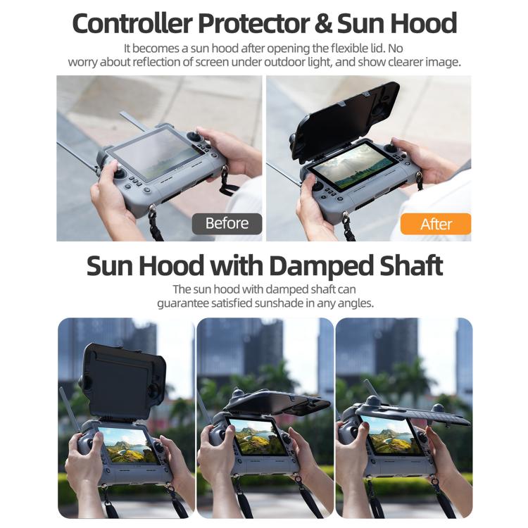 For DJI RC Plus 2 Sunnylife Remote Control Sunshade Protection Cover(Grey) - Holder Series by Sunnylife | Online Shopping UK | buy2fix