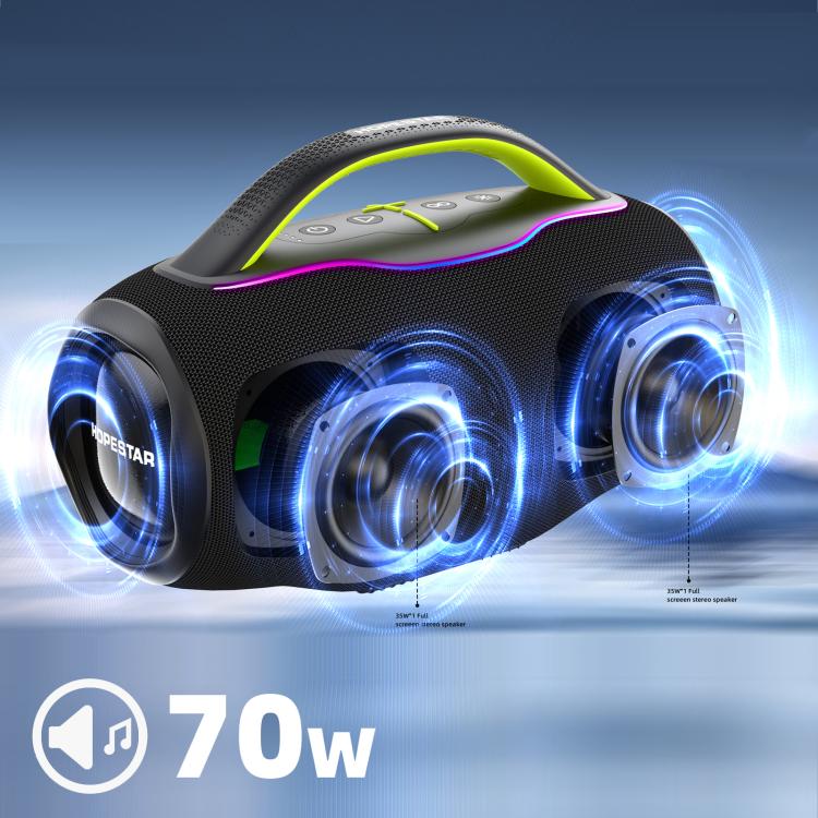 HOPESTAR H87 70W Outdoor Portable Waterproof Bluetooth Speaker, Support 3.5mm Jack(Grey) - Waterproof Speaker by HOPESTAR | Online Shopping UK | buy2fix