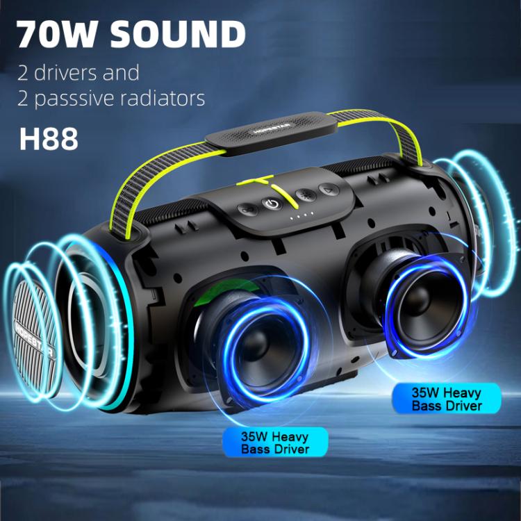 HOPESTAR H88 70W Outdoor Portable Waterproof Bluetooth Speaker, Support TF / AUX / USB / TWS(Navy Blue) - Waterproof Speaker by HOPESTAR | Online Shopping UK | buy2fix