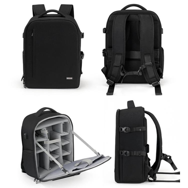 Cwatcun D6 Large II Camera Backpack Outdoor Waterproof Nylon DSLR Photography Bag, Size:32 x 17 x 41.5cm(Black) - Backpack by Cwatcun | Online Shopping UK | buy2fix