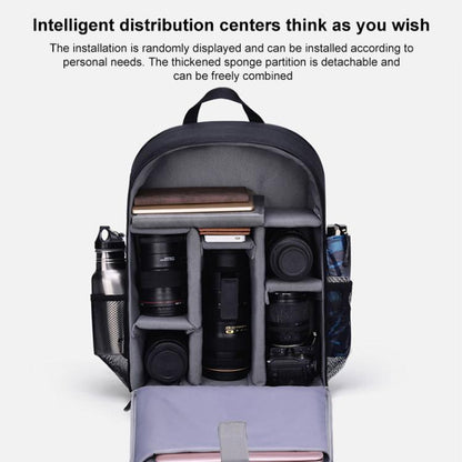 Cwatcun D6 Large II Camera Backpack Outdoor Waterproof Nylon DSLR Photography Bag, Size:32 x 17 x 41.5cm(Black) - Backpack by Cwatcun | Online Shopping UK | buy2fix