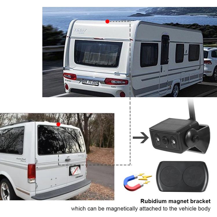 Magnetic Solar 2.4G Wireless WiFi Car Rear View Reversing Camera with Remote Control Switch(Black) - Rear View Cameras by buy2fix | Online Shopping UK | buy2fix