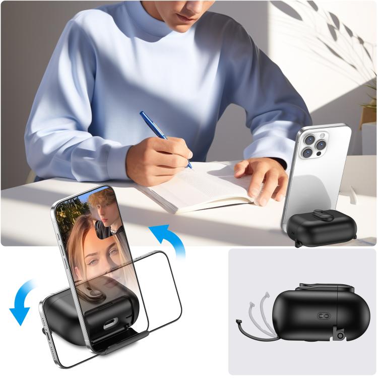 For AirPods Pro One-piece Holder Wireless Earphones Case with Lanyard(Black White) - For AirPods Pro by buy2fix | Online Shopping UK | buy2fix