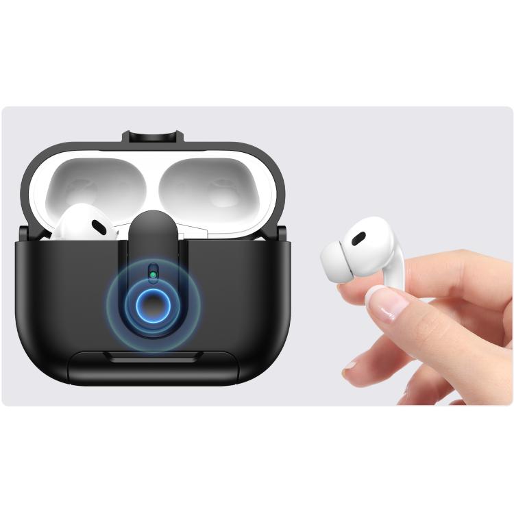 For AirPods Pro One-piece Holder Wireless Earphones Case with Lanyard(Black White) - For AirPods Pro by buy2fix | Online Shopping UK | buy2fix