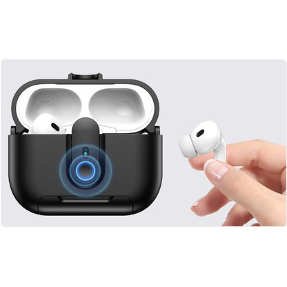 For AirPods Pro One-piece Holder Wireless Earphones Case with Lanyard(Black White) - For AirPods Pro by buy2fix | Online Shopping UK | buy2fix