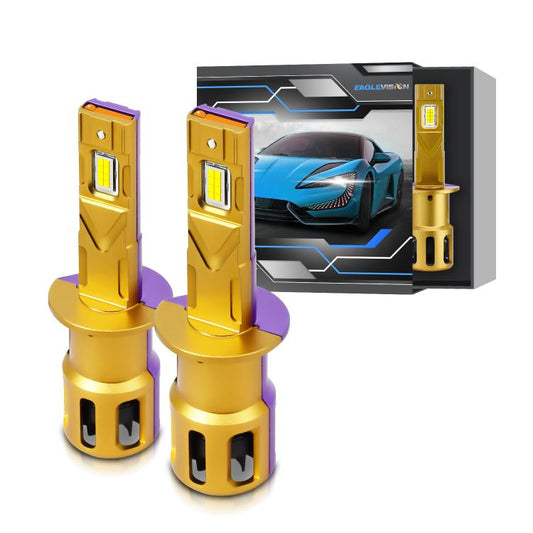 H1 1 Pair 35W 3500LM 6500K Car LED Headlight Bulb(Yellow Purple) - LED Headlamps by buy2fix | Online Shopping UK | buy2fix