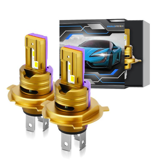 H4 1 Pair 35W 3500LM 6500K Car LED Headlight Bulb(Yellow Purple) - LED Headlamps by buy2fix | Online Shopping UK | buy2fix