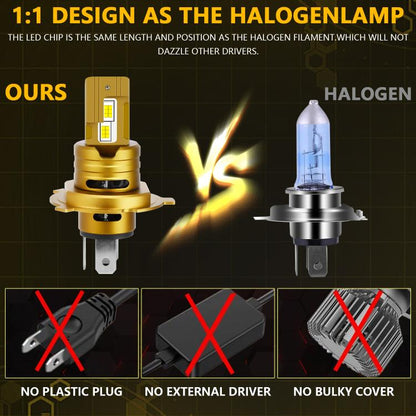 H4 1 Pair 35W 3500LM 6500K Car LED Headlight Bulb(Yellow Purple) - LED Headlamps by buy2fix | Online Shopping UK | buy2fix