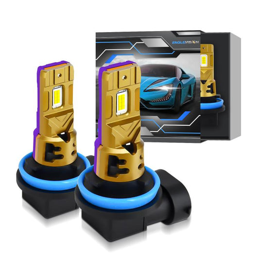 H11 1 Pair 35W 3500LM 6500K Car LED Headlight Bulb(Yellow Purple) - LED Headlamps by buy2fix | Online Shopping UK | buy2fix