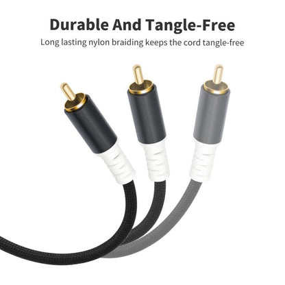 2 RCA Male to 2 RCA Male Audio Cable, Length:1m(Black) - RCA Cable by buy2fix | Online Shopping UK | buy2fix