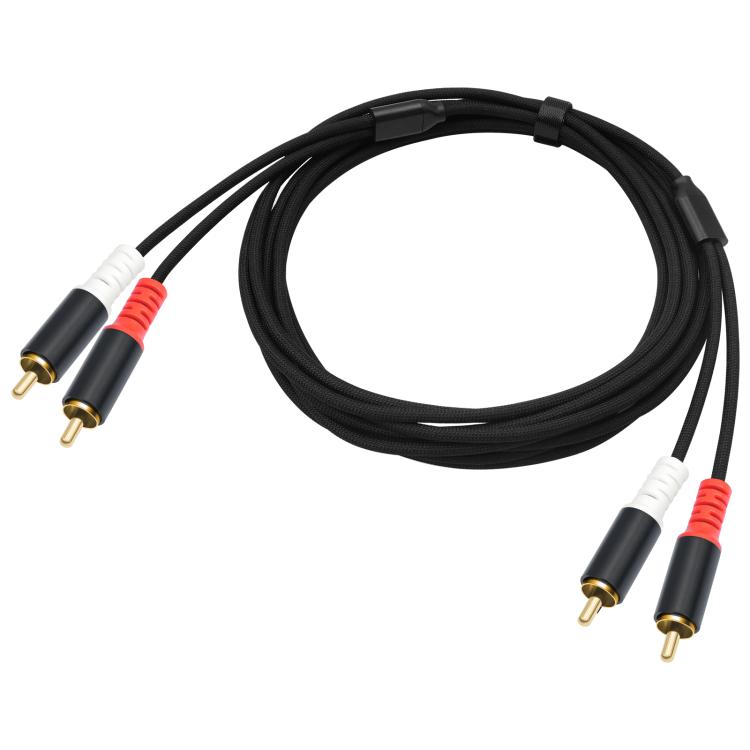 2 RCA Male to 2 RCA Male Audio Cable, Length:3m(Black) - RCA Cable by buy2fix | Online Shopping UK | buy2fix