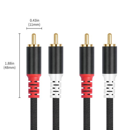 2 RCA Male to 2 RCA Male Audio Cable, Length:5m(Black) - RCA Cable by buy2fix | Online Shopping UK | buy2fix