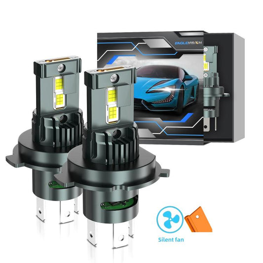 H4 1 Pair 32W 3200LM 6500K Car LED Headlight Bulb with Fan(Gun Metal) - LED Headlamps by buy2fix | Online Shopping UK | buy2fix