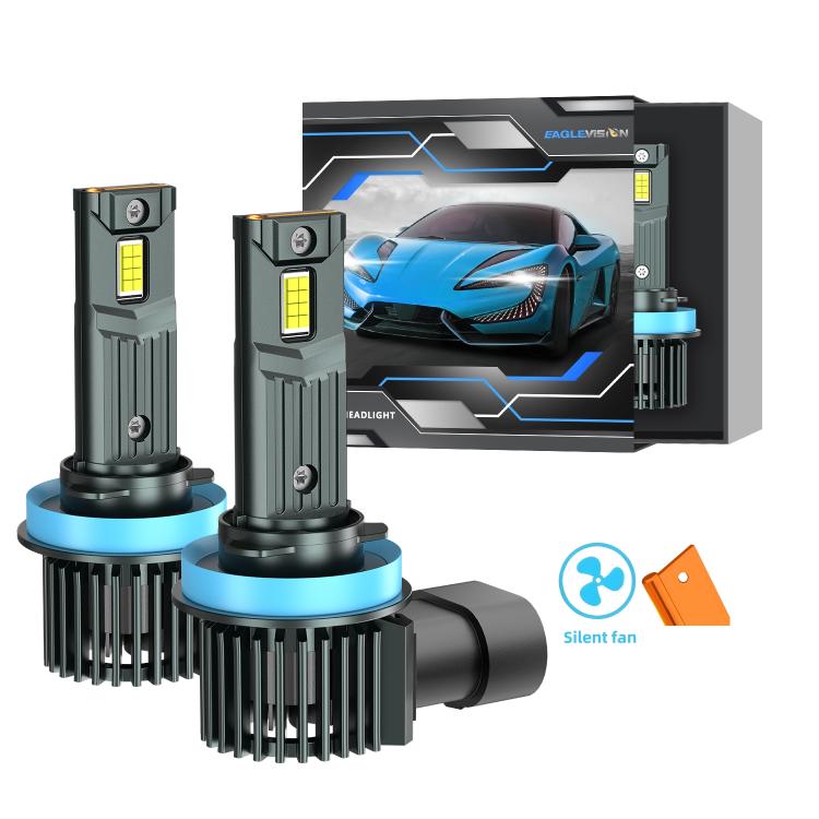 H11 1 Pair 32W 3200LM 6500K Car LED Headlight Bulb with Fan(Gun Metal) - LED Headlamps by buy2fix | Online Shopping UK | buy2fix