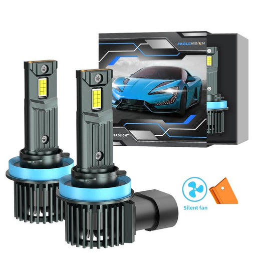 H11 1 Pair 32W 3200LM 6500K Car LED Headlight Bulb with Fan(Gun Metal) - LED Headlamps by buy2fix | Online Shopping UK | buy2fix