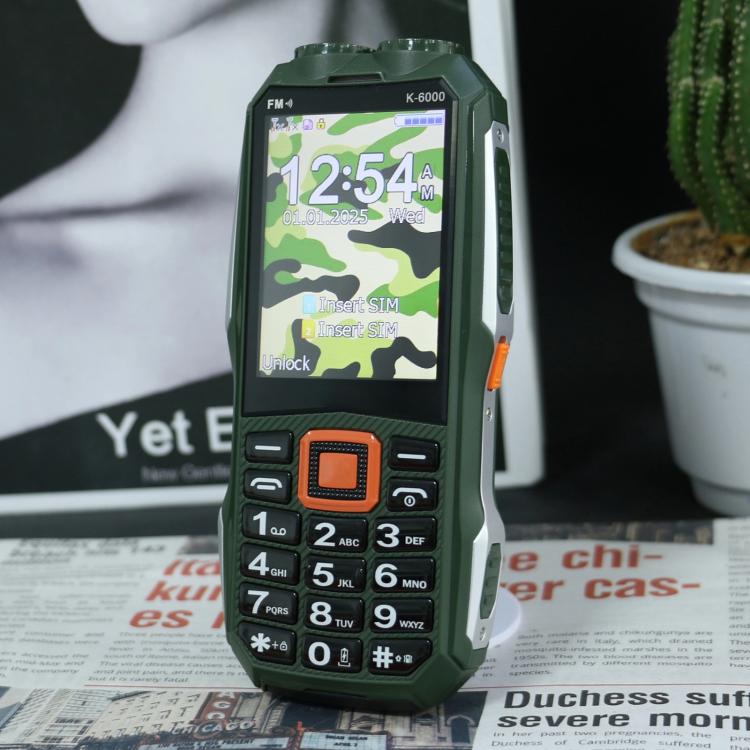 K6000 Keypad Phone, 2.8 inch, LED Flashlight, Big Keyboard, SOS, Network: 2G, Dual SIM, Plug:US Plug(Green) - Others by buy2fix | Online Shopping UK | buy2fix