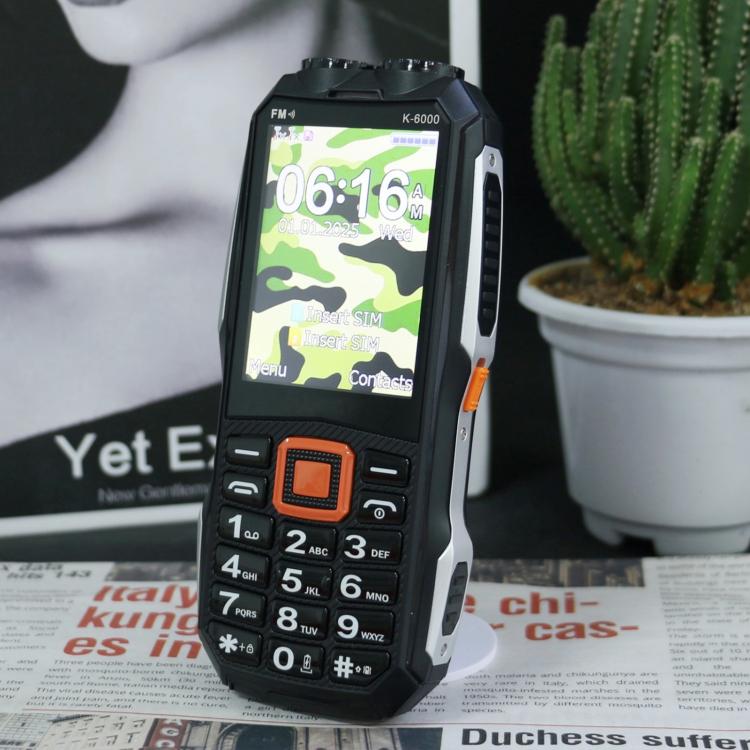 K6000 Keypad Phone, 2.8 inch, LED Flashlight, Big Keyboard, SOS, Network: 2G, Dual SIM, Plug:EU Plug(Black) - Others by buy2fix | Online Shopping UK | buy2fix