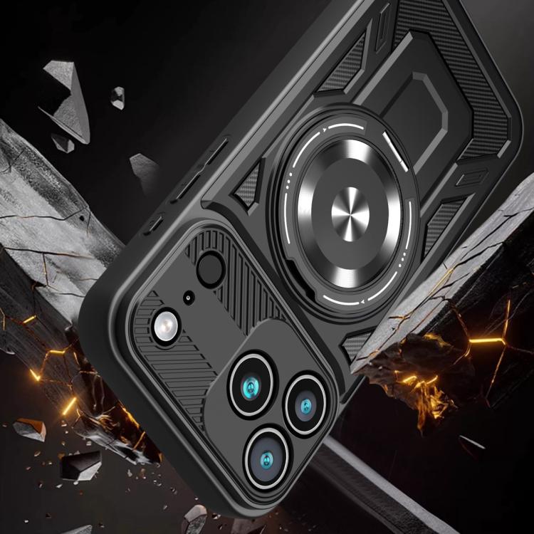 For iPhone 17 Pro Max Armor Rotating Holder MagSafe Phone Case(Rose Gold) - iPhone 17 Pro Max Cases by buy2fix | Online Shopping UK | buy2fix