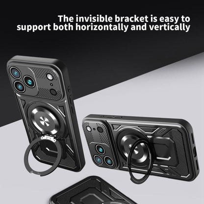 For iPhone 17 Pro Max Armor Rotating Holder MagSafe Phone Case(Grey) - iPhone 17 Pro Max Cases by buy2fix | Online Shopping UK | buy2fix