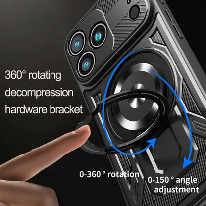 For iPhone 17 Pro Max Armor Rotating Holder MagSafe Phone Case(Grey) - iPhone 17 Pro Max Cases by buy2fix | Online Shopping UK | buy2fix