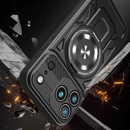 For iPhone 17 Pro Max Armor Rotating Holder MagSafe Phone Case(Grey) - iPhone 17 Pro Max Cases by buy2fix | Online Shopping UK | buy2fix