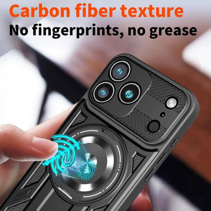 For iPhone 17 Pro Max Armor Rotating Holder MagSafe Phone Case(Grey) - iPhone 17 Pro Max Cases by buy2fix | Online Shopping UK | buy2fix