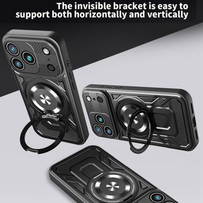 For iPhone 17 Pro Armor Rotating Holder MagSafe Phone Case(Red) - iPhone 17 Pro Cases by buy2fix | Online Shopping UK | buy2fix