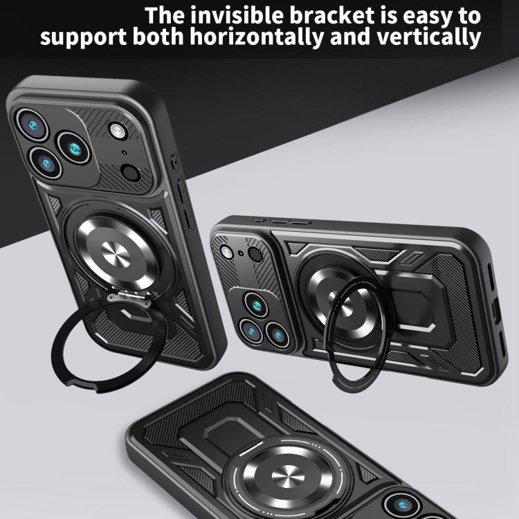 For iPhone 17 Pro Armor Rotating Holder MagSafe Phone Case(Blue) - iPhone 17 Pro Cases by buy2fix | Online Shopping UK | buy2fix