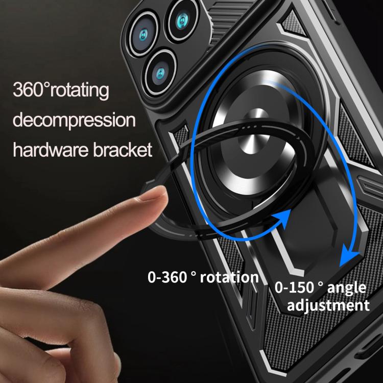 For iPhone 17 Pro Armor Rotating Holder MagSafe Phone Case(Blue) - iPhone 17 Pro Cases by buy2fix | Online Shopping UK | buy2fix