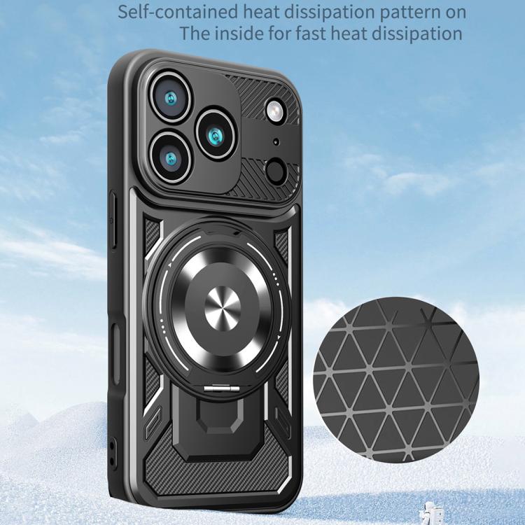 For iPhone 17 Pro Armor Rotating Holder MagSafe Phone Case(Blue) - iPhone 17 Pro Cases by buy2fix | Online Shopping UK | buy2fix