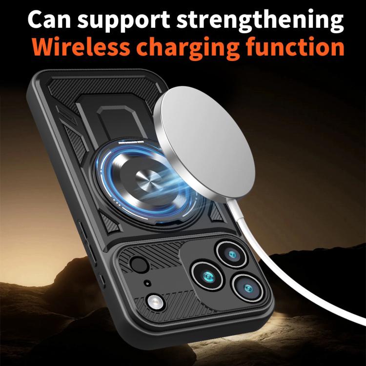 For iPhone 17 Pro Armor Rotating Holder MagSafe Phone Case(Purple) - iPhone 17 Pro Cases by buy2fix | Online Shopping UK | buy2fix