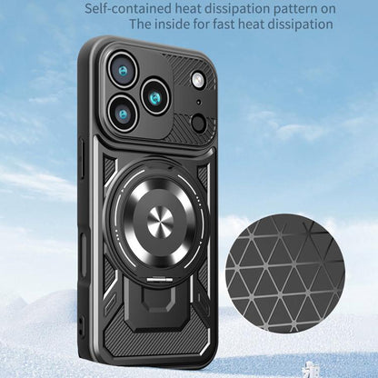 For iPhone 17 Pro Armor Rotating Holder MagSafe Phone Case(Purple) - iPhone 17 Pro Cases by buy2fix | Online Shopping UK | buy2fix